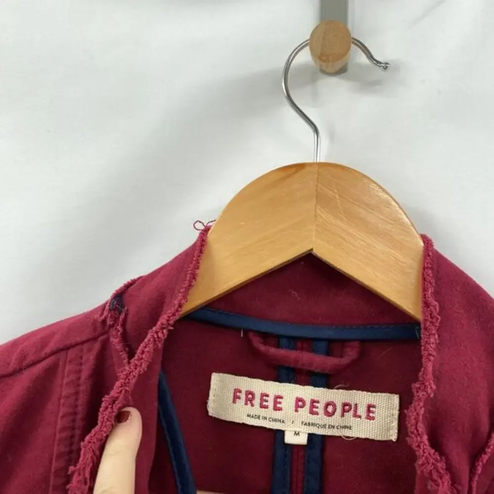 Free people‎ M Red Ella women's utility Jacket